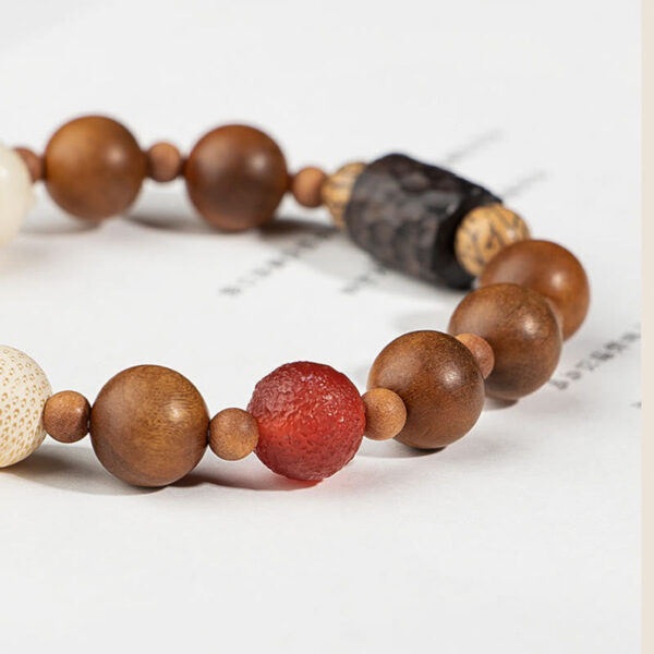 Lightning Strike Wood Bodhi Seed Cat Paw Claw Auspiciousness Protection Tassel Bracelet - 图片 5
