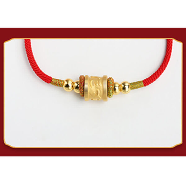 Buddha Stones 999 Sterling Silver Om Mani Padme Hum Luck Red String Bracelet - 图片 9
