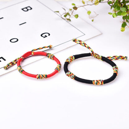 Buddha Stones Tibetan Handmade Colorful King Kong Knot Lucky Protection Braid String Bracelet - 图片 13