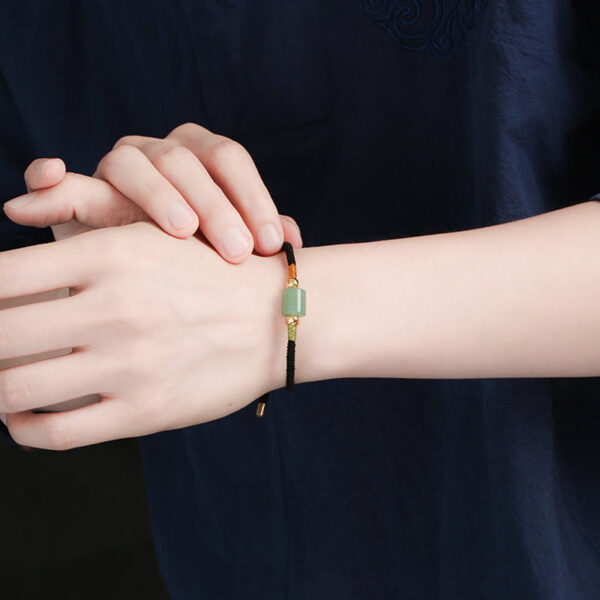 Tibet Handmade Green Aventurine Red Stone Malachite Luck Protection Braided Rope Bracelet - 图片 10