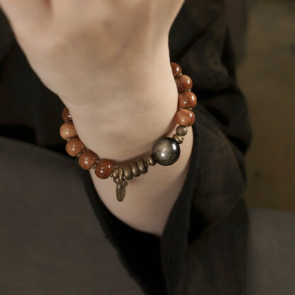 Kuka Seed Tiger Eye Gold Sheen Obsidian Copper Wealth Luck Bracelet - 图片 13