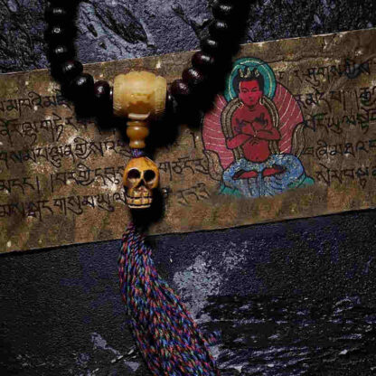 Tibet 108 Mala Beads Purple Bodhi Seed Bagua Vajra Auspiciousness Bracelet - 图片 14