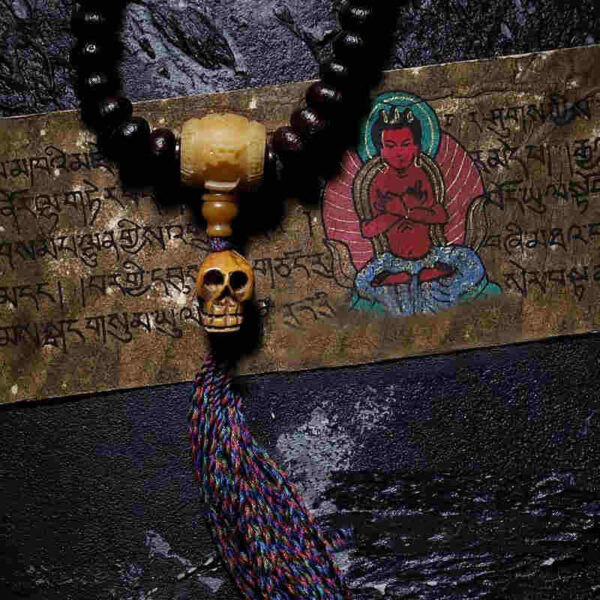 Tibet 108 Mala Beads Purple Bodhi Seed Bagua Vajra Auspiciousness Bracelet - 图片 14
