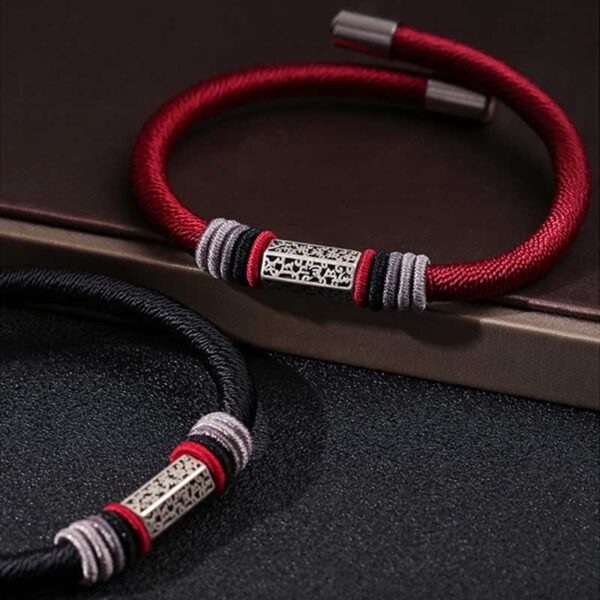 Buddha Stones 925 Sterling Silver Om Mani Padme Hum Peace Red String Bracelet - 图片 14