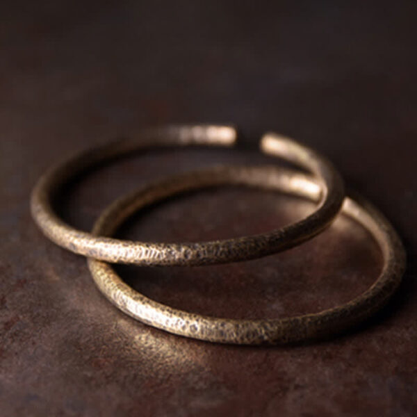 Buddha Stones Rustic Design Copper Balance Adjustable Cuff Bracelet - 图片 8