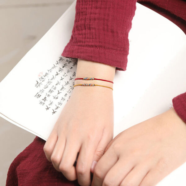 Tibetan Handmade Green Aventurine Luck Protection Braided Rope Bracelet - 图片 7
