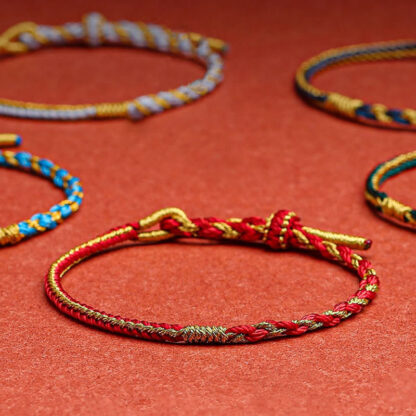 Buddha Stones Handmade Chinese Zodiac Rabbit Rooster Rat Horse Dragon Protection Braid String Bracelet - 图片 8