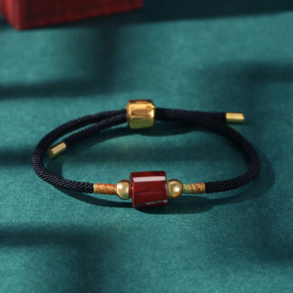 Tibet Handmade Green Aventurine Red Stone Malachite Luck Protection Braided Rope Bracelet - 图片 16
