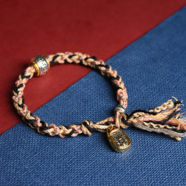Zakiram Goddess of Wealth Om Mani Padme Hum Peace Handmade Bracelet - 图片 4