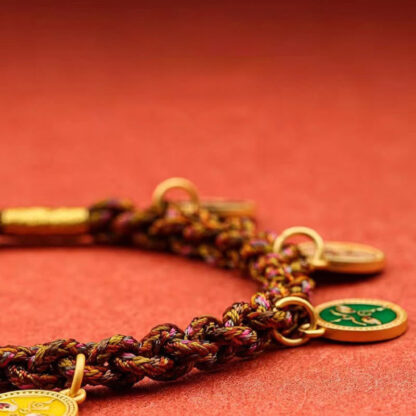 Buddha Stones Tibetan Five God Of Wealth Thangka Luck Braid String Bracelet - 图片 12