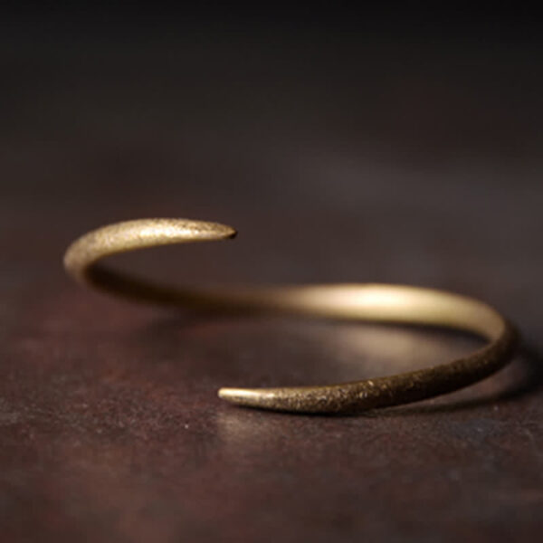 Buddha Stones Simple Design Copper Luck Adjustable Cuff Bracelet - 图片 8