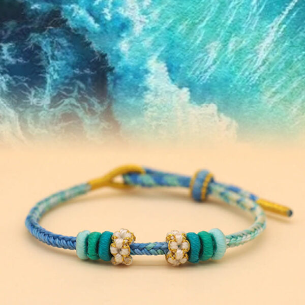 Handmade Eight Thread Peace Knot Peach Blossom Knot Luck Rope Braided Bracelet - 图片 10