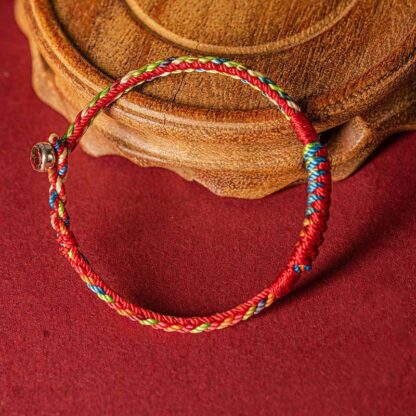Buddha Stones Handmade Five Color Thread Protection Bracelet - 图片 2