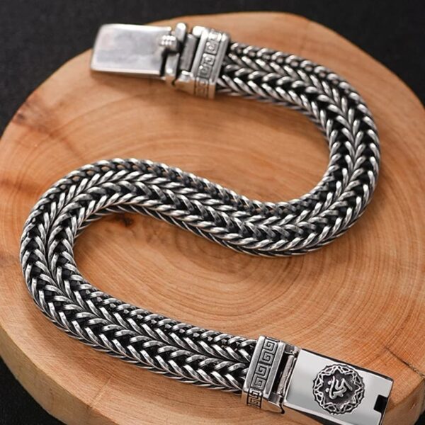 Om Mani Padme Hum Purity Peace Braid Style Bracelet - 图片 2