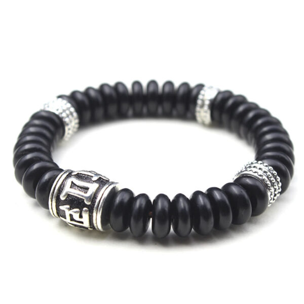 Natural Tibetan Coconut Shell Om Mani Padme Hum Positive Bracelet - 图片 10