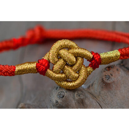 Buddha Stones Handmade Simple Design Chinese Knotting Luck Strength Braid String Bracelet - 图片 4