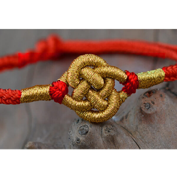 Buddha Stones Handmade Simple Design Chinese Knotting Luck Strength Braid String Bracelet - 图片 4
