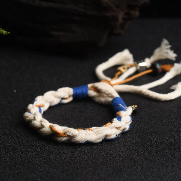 Buddha Stones Tibet Zakiram Goddess of Wealth Thangka Handmade Luck Bracelet - 图片 6