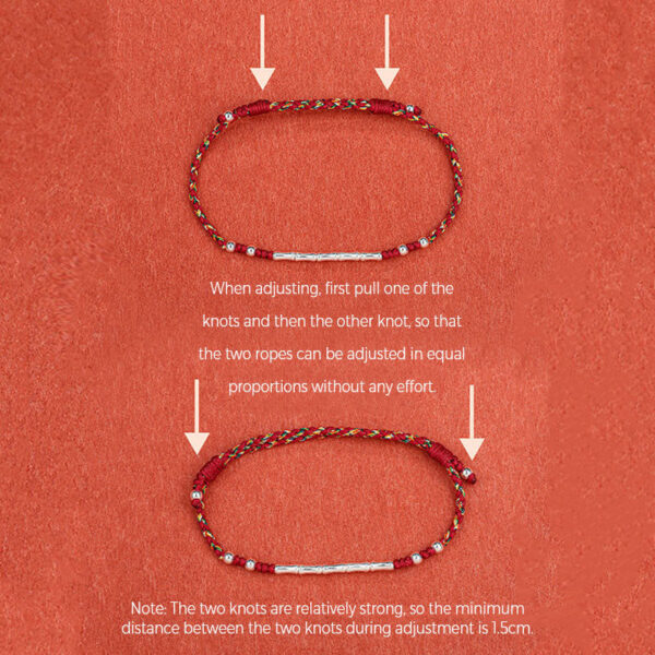 Tibet Handmade Multicolored Bamboo Protection Braided String Bracelet - 图片 4