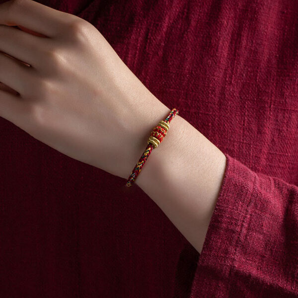 Buddha Stones Tibet Handmade Chinese Zodiac Natal Buddha Luck Strength Braided String Bracelet - 图片 9