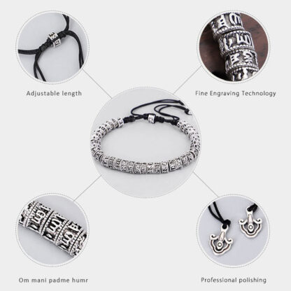 Buddha Stones Handmade Tibetan Mantra Purity Bracelet - 图片 6