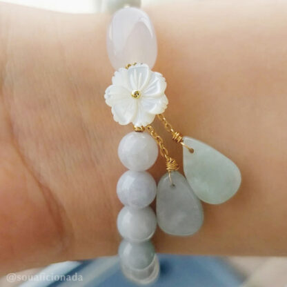 Buddha Stones Natural White Jade Luck Bracelet - 图片 7