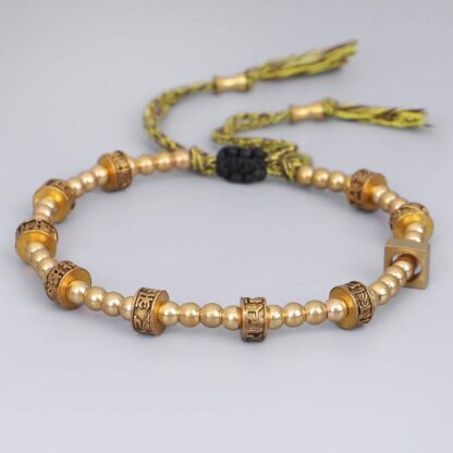 Buddha Stones Tibetan Curse Six True Words Wealth Bracelet - 图片 2
