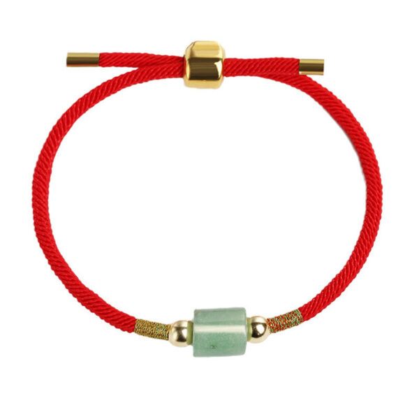 Tibet Handmade Green Aventurine Red Stone Malachite Luck Protection Braided Rope Bracelet - 图片 7