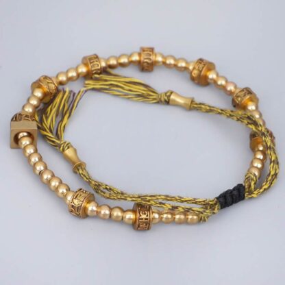 Buddha Stones Tibetan Curse Six True Words Wealth Bracelet - 图片 4