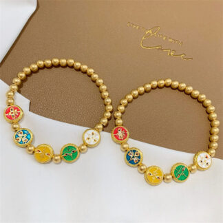 Tibetan Five God Of Wealth Copper Beads Luck Bracelet