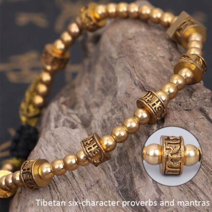 Buddha Stones Tibetan Curse Six True Words Wealth Bracelet - 图片 7