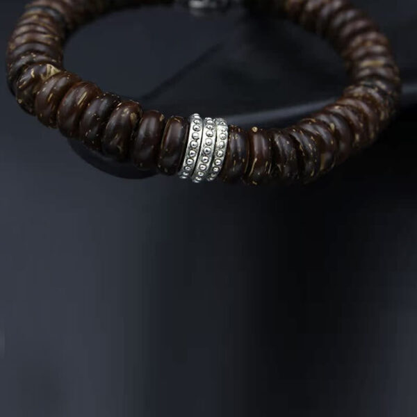 Natural Tibetan Coconut Shell Om Mani Padme Hum Positive Bracelet - 图片 18