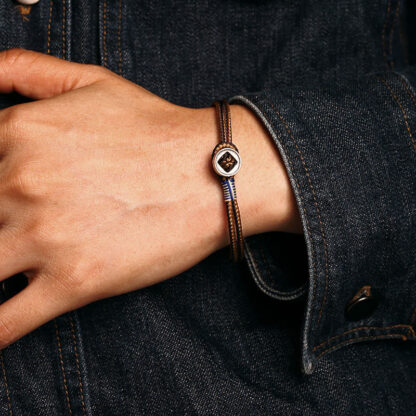 Buddha Stones  925 Sterling Silver Handmade Button Protection Weave String Bracelet - 图片 9