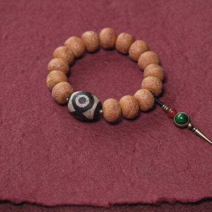 Buddha Stones Tibet Bodhi Seed Dzi Bead Peace Charm Wrist Mala Bracelet - 图片 9
