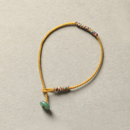 Tibetan Handmade Green Aventurine Luck Protection Braided Rope Bracelet - 图片 6