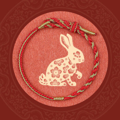 Buddha Stones Handmade Chinese Zodiac Rabbit Rooster Rat Horse Dragon Protection Braid String Bracelet - 图片 2
