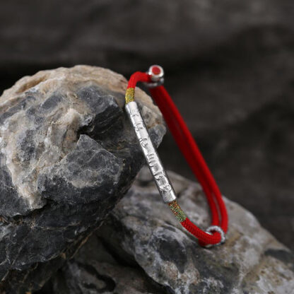 Buddha Stones Tibetan Buddhist Handmade Mani Mantra Lucky Red String Bracelet - 图片 13