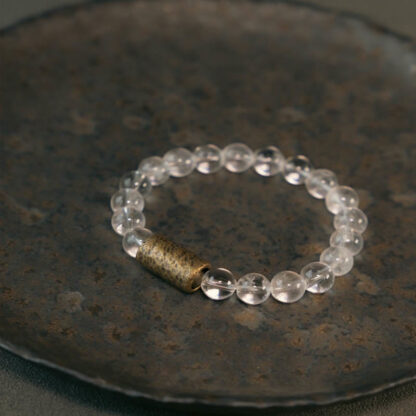 White Crystal Red Hematoid Quartz Gold Rutilated Quartz Purple Phantom Protection Bracelet