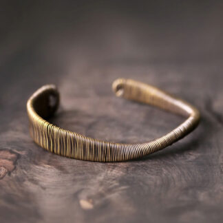 Simple Design Wrapped Copper Luck Wealth Adjustable Cuff Bracelet