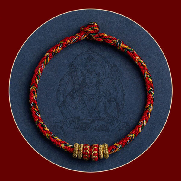 Buddha Stones Tibet Handmade Chinese Zodiac Natal Buddha Luck Strength Braided String Bracelet - 图片 10