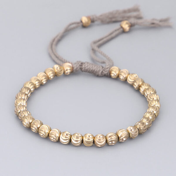 Tibetan Handmade Copper Bead Luck String Bracelet - 图片 4