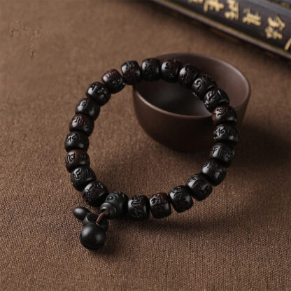 Buddha Stones Tibetan Lightning Strike Wood Protection Bracelet - 图片 3