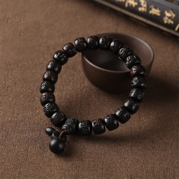 Buddha Stones Tibetan Lightning Strike Wood Protection Bracelet - 图片 3