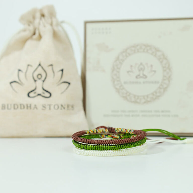Buddha Stones 3Pcs Tibetan Handmade Multicolored Luck King Kong Knot Auspiciousness Bracelet - 图片 4