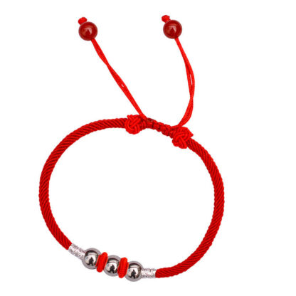 Buddha Stones 925 Sterling Silver Lucky Bead Protection Red String Bracelet - 图片 7