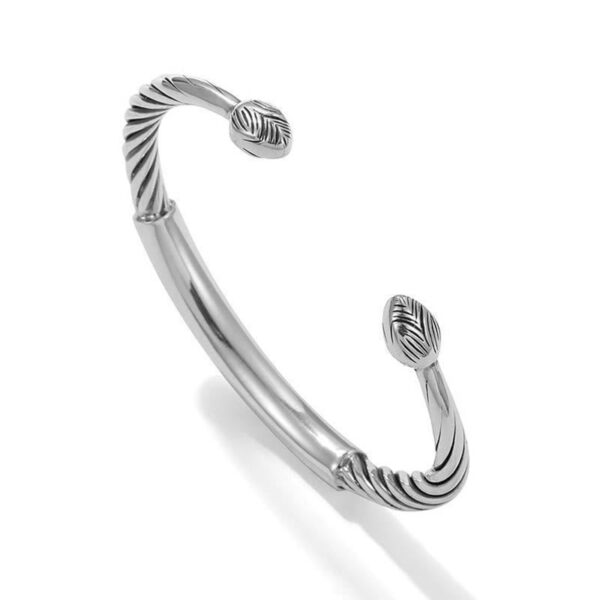 Buddha Stones Tibetan Om Mani Padme Hum Heart Sutra Purity Cuff Bracelet - 图片 12