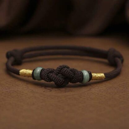 Buddha Stones Red String Jade Luck Fortune Knot Braided String Bracelet - 图片 11