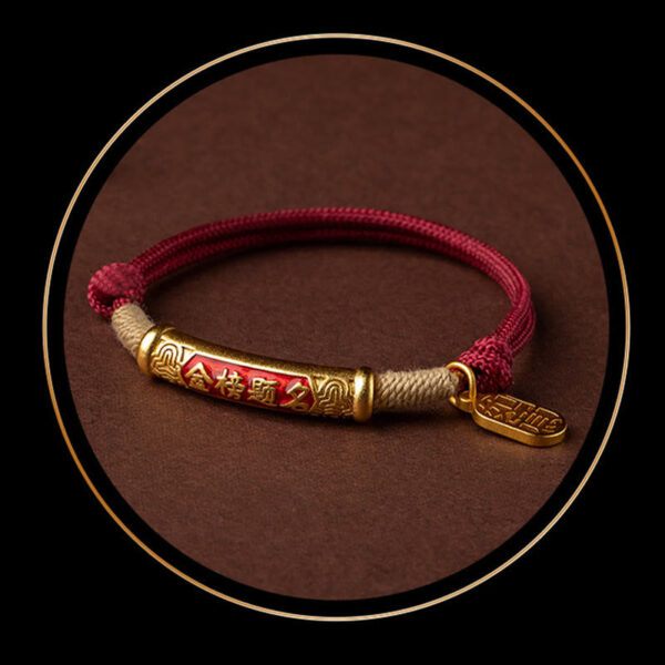 999 Sterling Silver Tibet Handmade Om Mani Padme Hum Fu Character TopRank Character Luck Braided Bracelet - 图片 13
