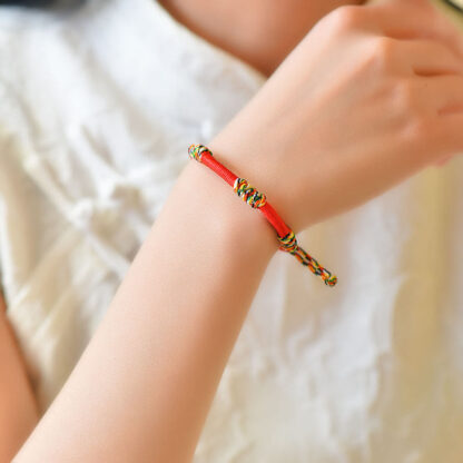 Buddha Stones Tibetan Handmade Colorful King Kong Knot Lucky Protection Braid String Bracelet - 图片 8