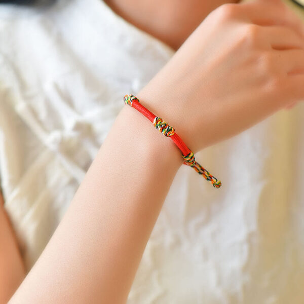 Buddha Stones Tibetan Handmade Colorful King Kong Knot Lucky Protection Braid String Bracelet - 图片 8